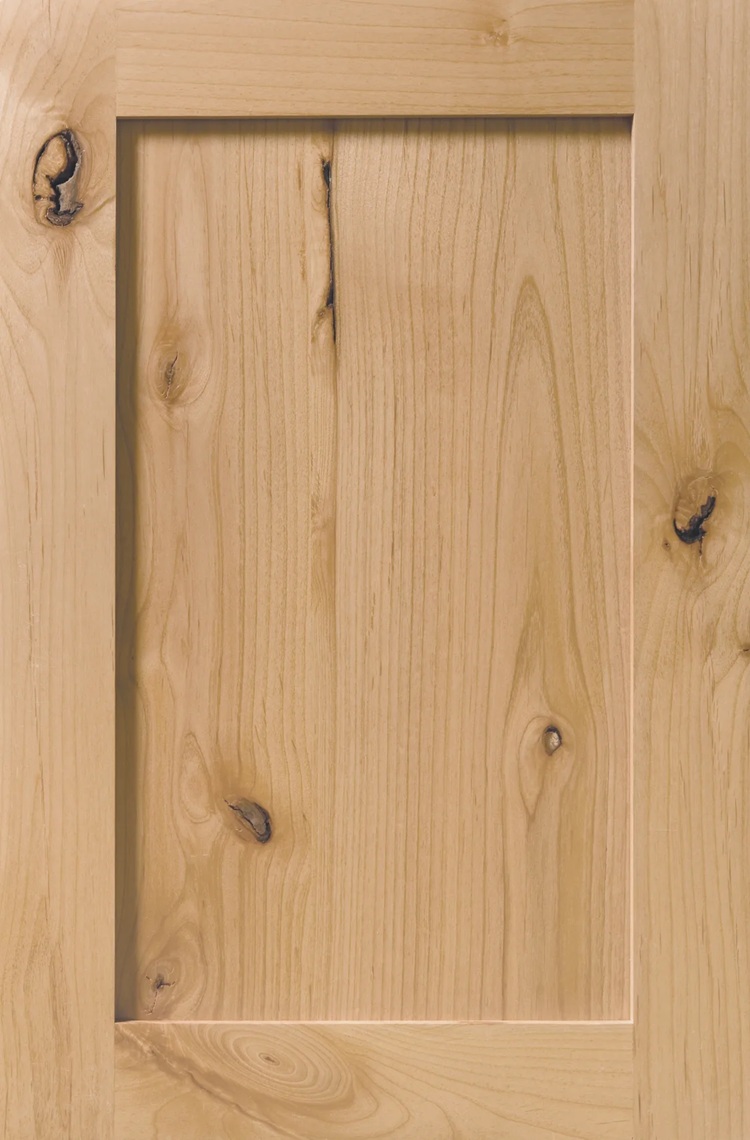 Knotty alder wood sample